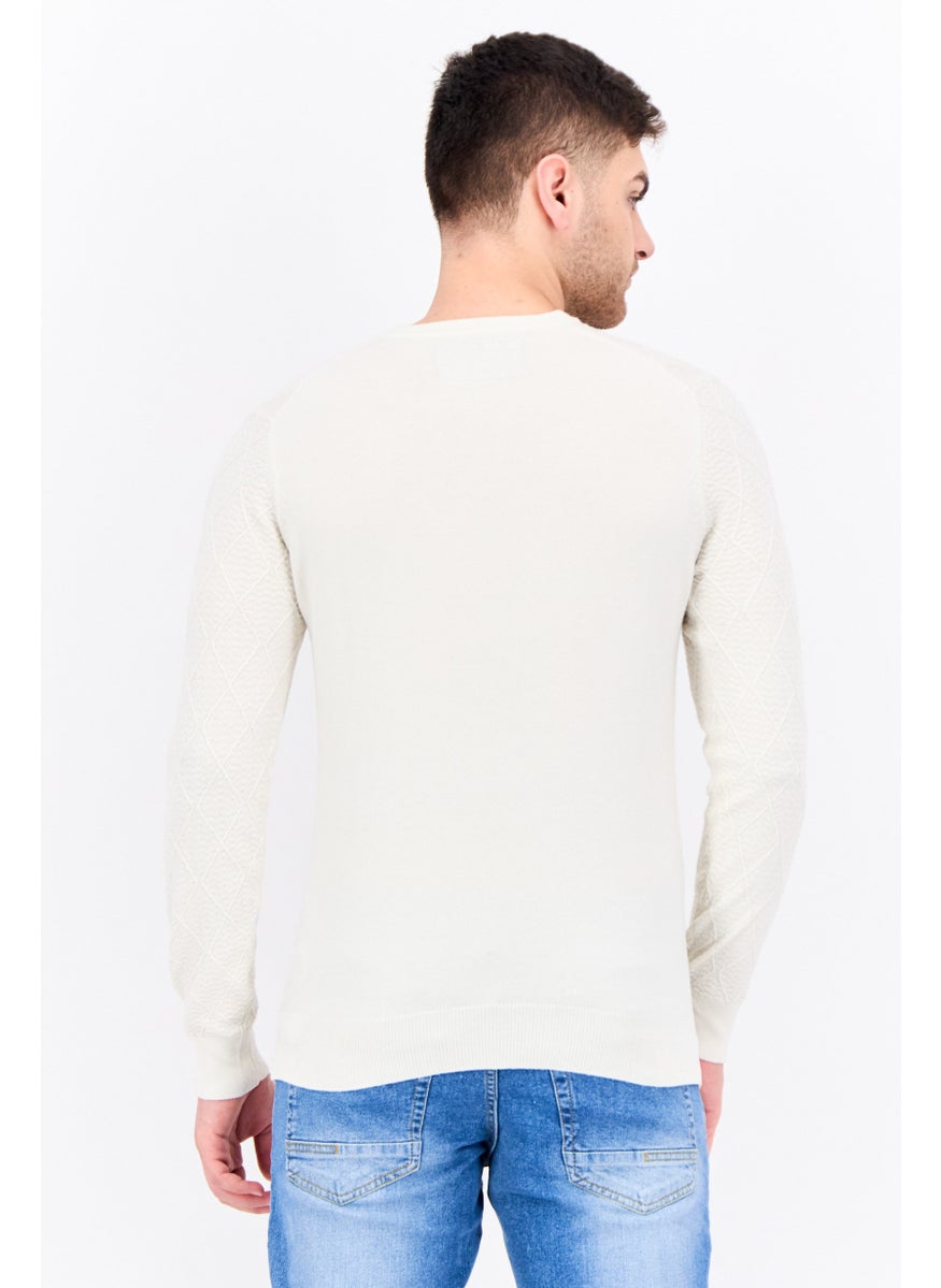 Men Crew Neck Textured Long Sleeves Sweatshirt, Cream - pzsku/Z9FFA41DFE6F75320EA6DZ/45/_/1738160226/14b1de40-6c0f-451d-9931-cf50fd0a4716