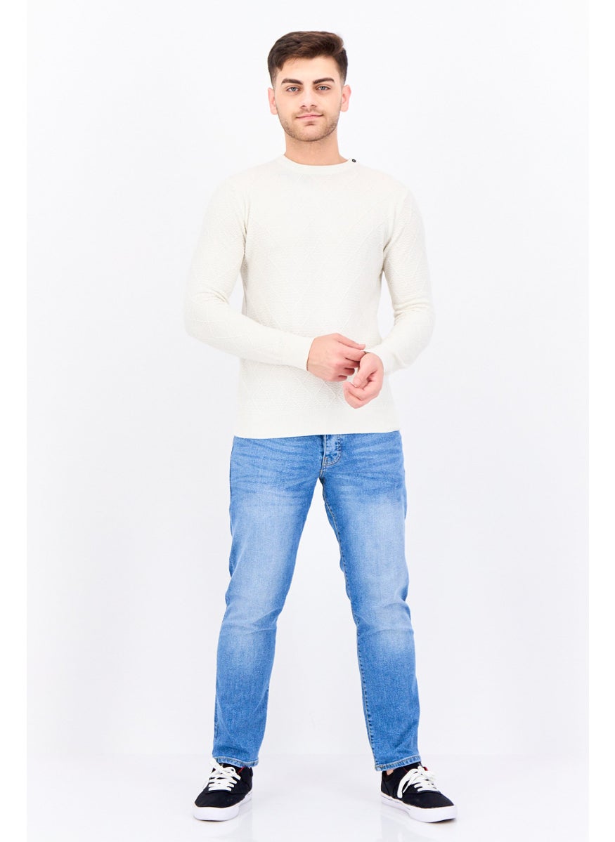 Men Crew Neck Textured Long Sleeves Sweatshirt, Cream - pzsku/Z9FFA41DFE6F75320EA6DZ/45/_/1738160228/4ea9f9c7-1a9a-49a9-b7d3-5553a1b6d353