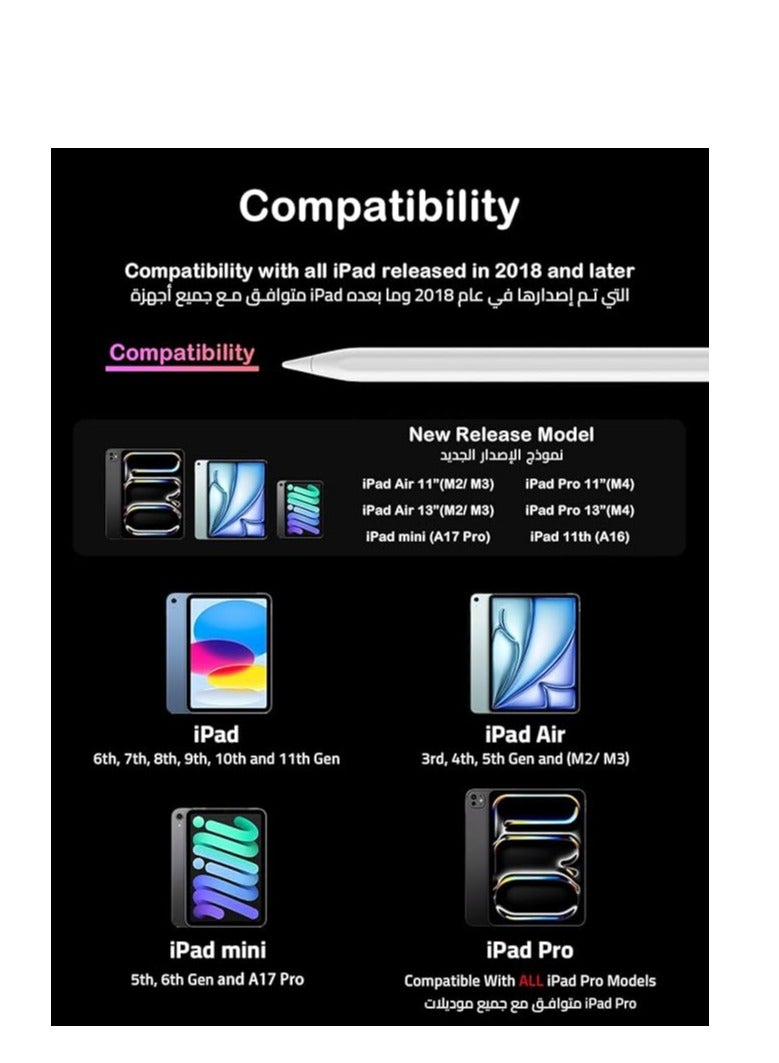 Smart Stylus Pen for iPad & Tablets – High Precision, Fast Response, Palm Rejection, Long Battery - Image 2