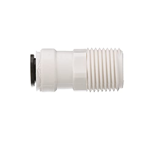 Watts 1001-0606 AquaLock Plastic Mini Series, 3/8" OD x 3/8" MNPT/NPTF Lead-Free Polypropylene Mini Male Adapter, O-Ring, Quick Push-to-Connect Design, Tool-Free Installation - Image 1