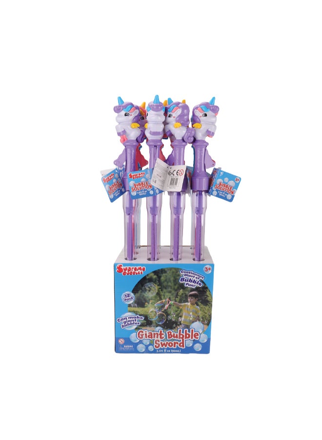Bubbles 90ML UNICORN BUBBLE WAND, 3ASTD
12PCS/ PDQ
4 PDQS/ CARTON - Image 1