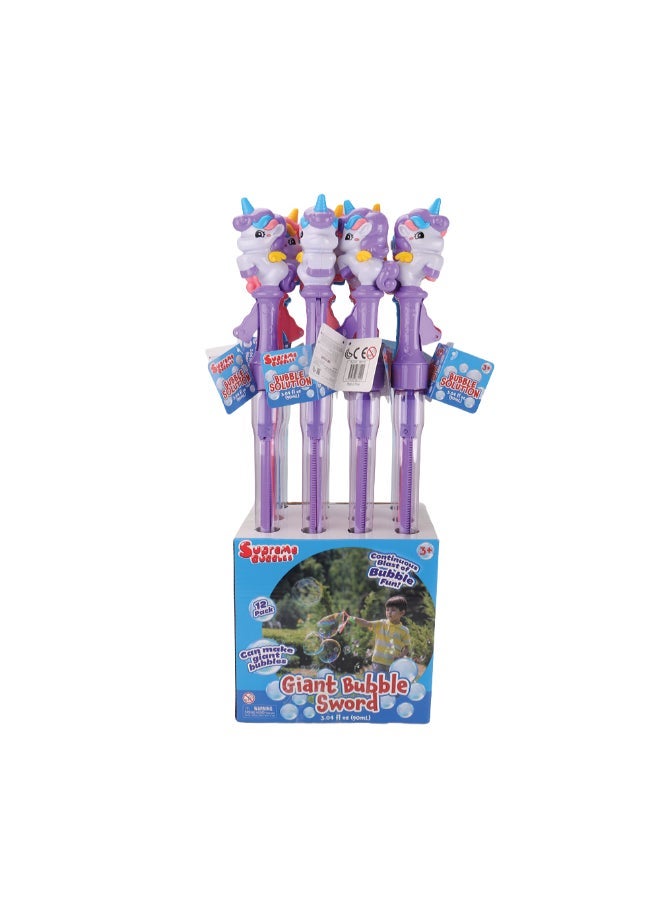 Bubbles 90ML UNICORN BUBBLE WAND, 3ASTD/ PDQ4 PDQS/ CARTON - Image 1