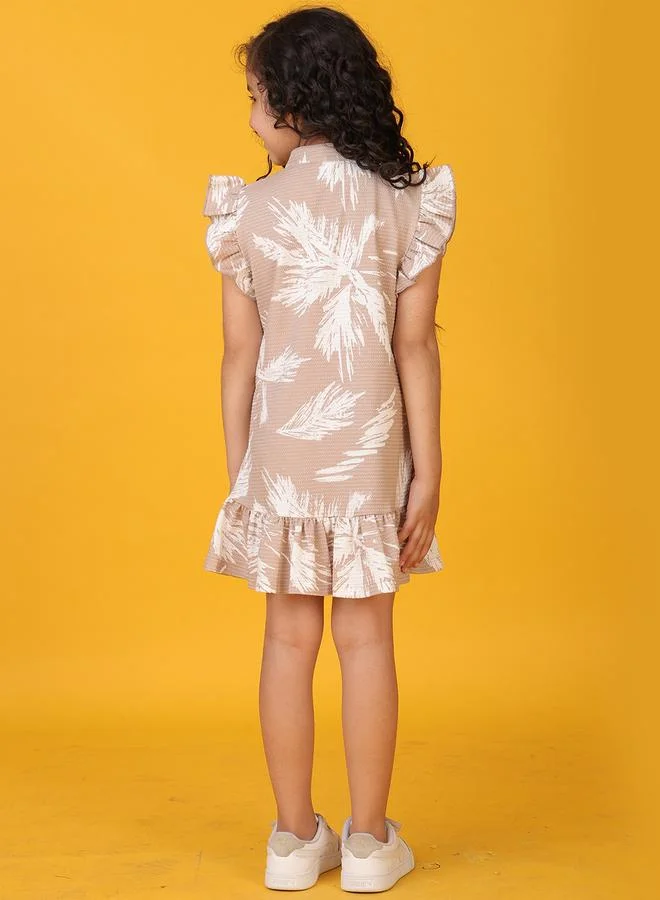 Anthrilo Anthrilo Floral Print Ruffled Sleeve Mini Dress