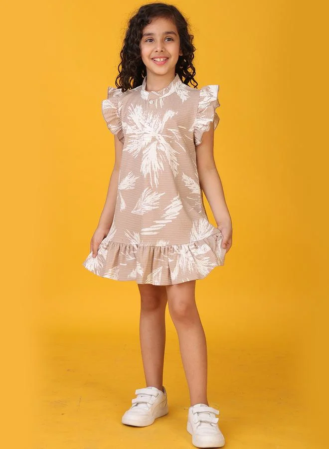 Anthrilo Anthrilo Floral Print Ruffled Sleeve Mini Dress