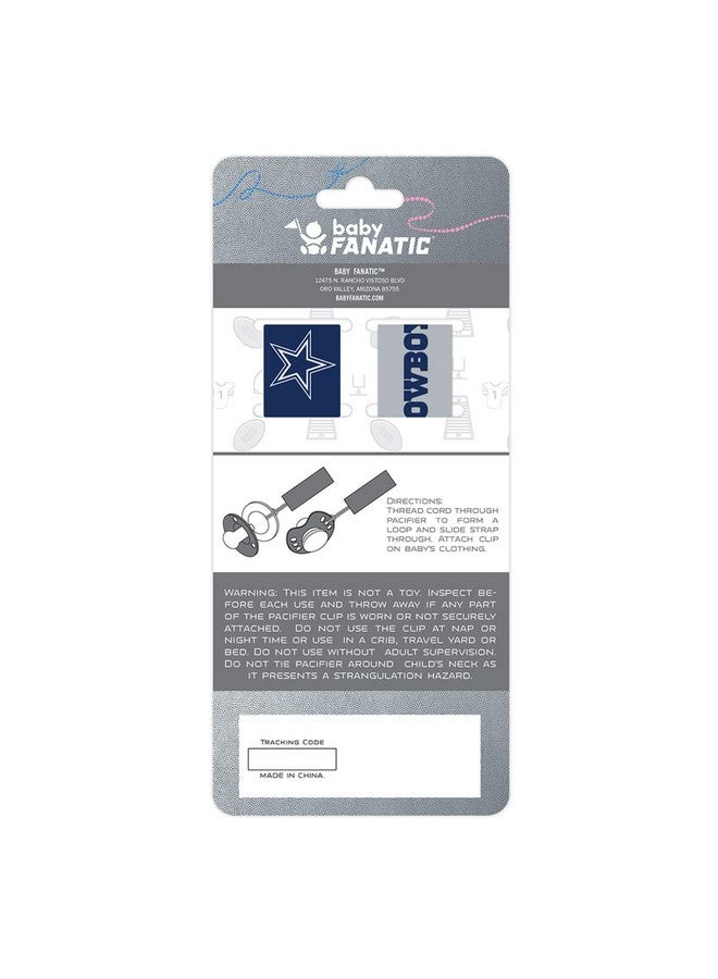 Baby Fanatic BabyFanatic Officially Licensed Unisex Pacifier Clip 2-Pack - NFL Dallas Cowboys - Officially Licensed Baby Apparel - Image 2