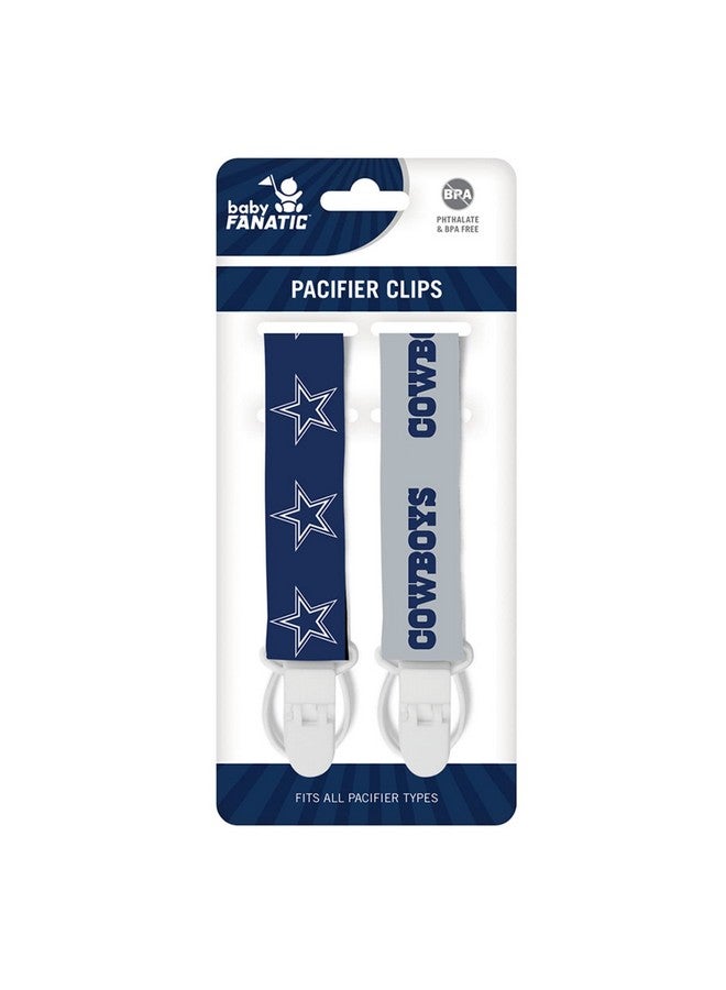 Baby Fanatic BabyFanatic Officially Licensed Unisex Pacifier Clip 2-Pack - NFL Dallas Cowboys - Officially Licensed Baby Apparel - Image 1