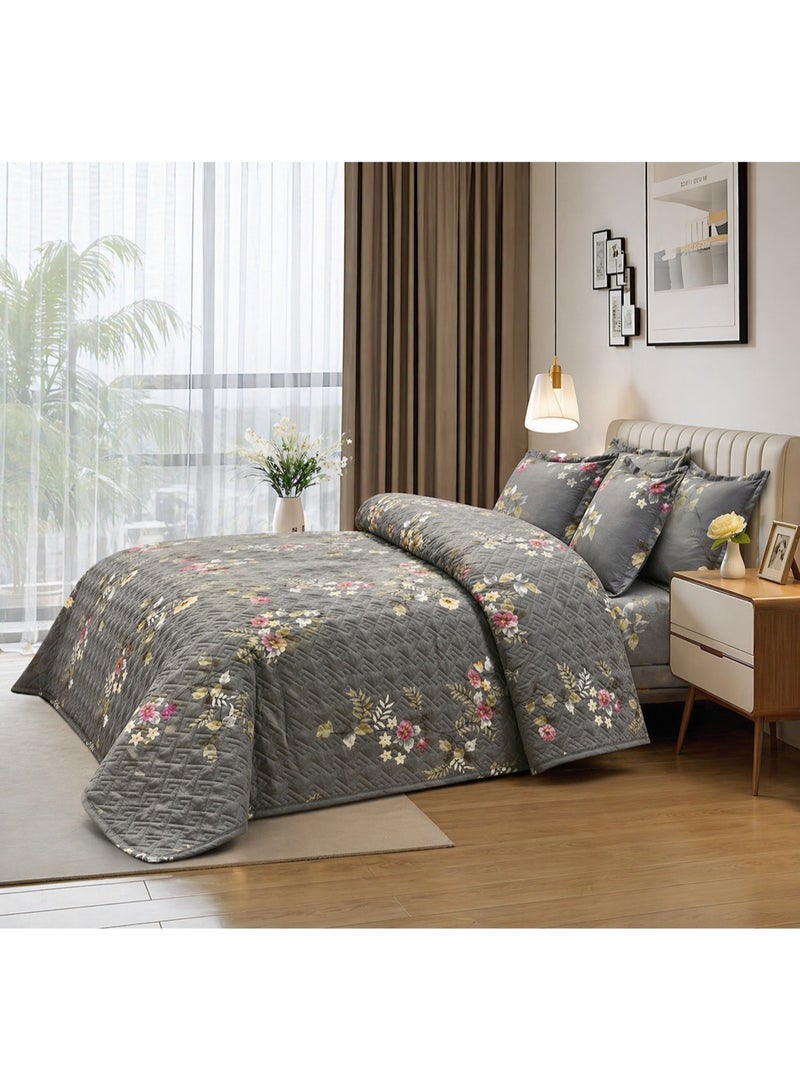 MingLi Luxury 6-Piece Double Bedding Set – Soft Summer Comforter 250×230 cm – Elegant Floral Design with Bedsheet and Pillowcases – Cool, Breathable Fabric for a Comfortable Sleep - Image 2