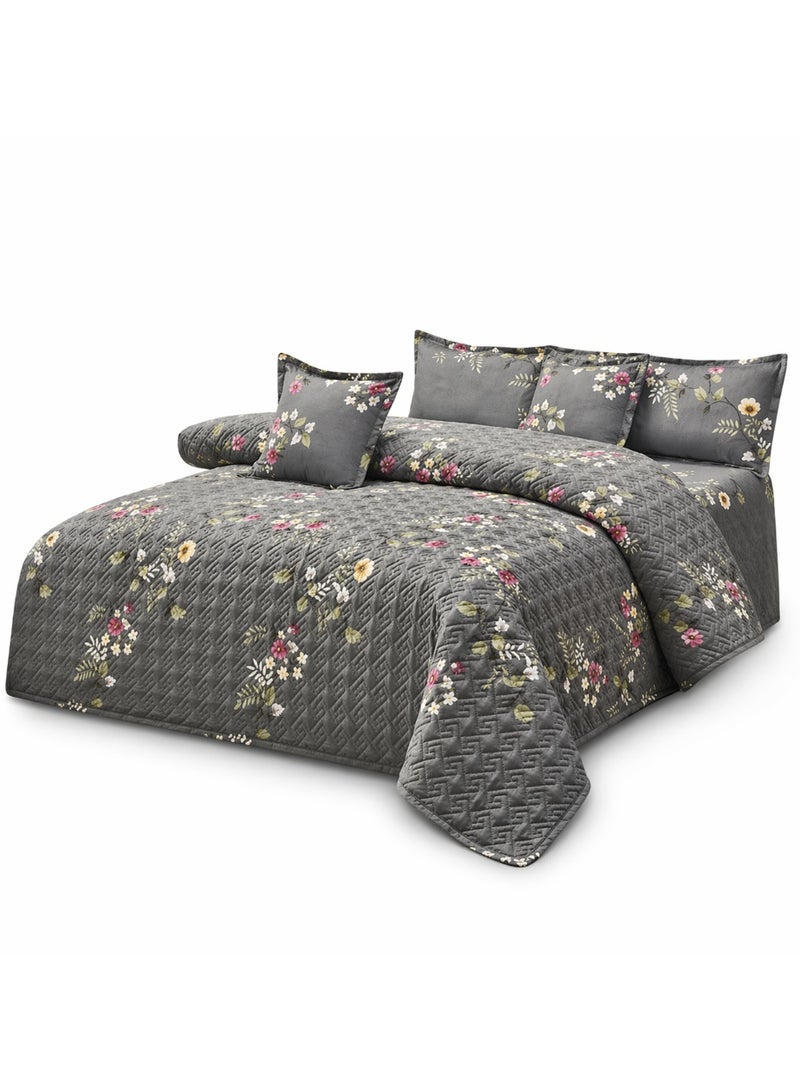 MingLi Luxury 6-Piece Double Bedding Set – Soft Summer Comforter 250×230 cm – Elegant Floral Design with Bedsheet and Pillowcases – Cool, Breathable Fabric for a Comfortable Sleep - Image 4