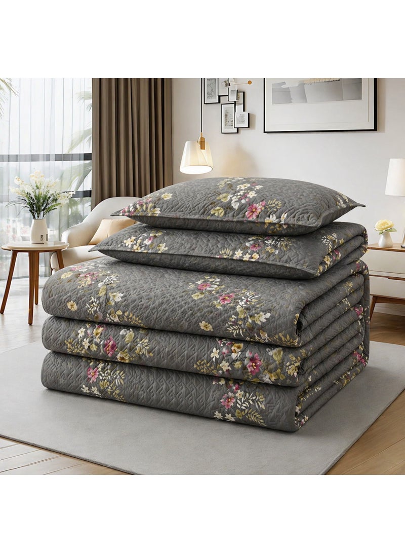 MingLi Luxury 6-Piece Double Bedding Set – Soft Summer Comforter 250×230 cm – Elegant Floral Design with Bedsheet and Pillowcases – Cool, Breathable Fabric for a Comfortable Sleep - Image 5