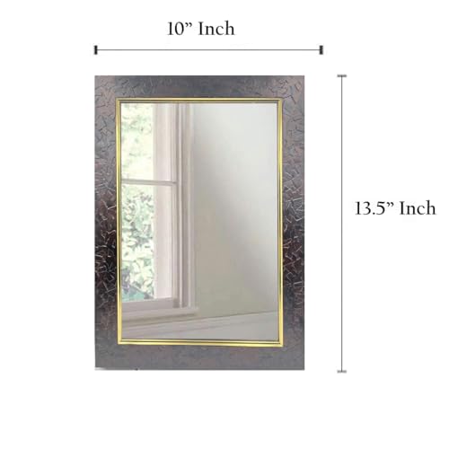 Stuthi Arts Wall Mirror/Makeup Mirror/Bathroom Mirror/Dressing Mirror 4 Size (Rectangular & Framed) Color Code -05-S-A-Brown (25.4 X 34.29 CM) - Image 2