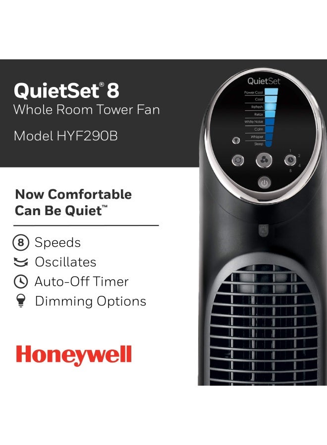 مروحة برجية Honeywell Quietset للغرفة بأكملها - لون أسود - HYF290B  - Image 2