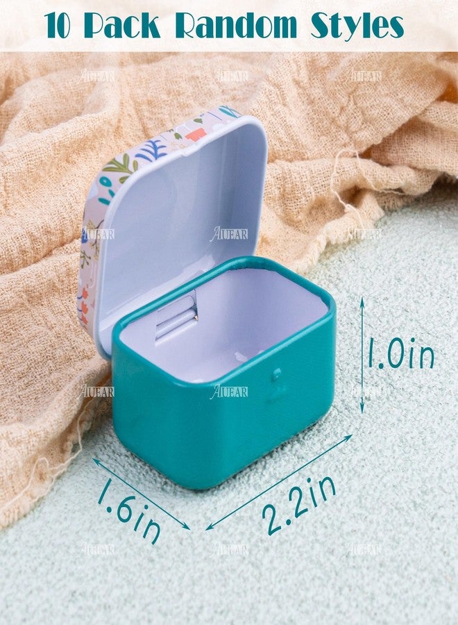 AUEAR, 10 Pack Vintage Flower Print Mini Tin Coin Box Rectangular Storage Boxes with Lid Tiny Trinket Case for Jewelry - Image 2