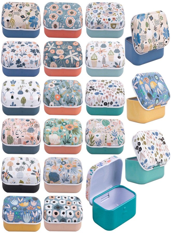 AUEAR, 10 Pack Vintage Flower Print Mini Tin Coin Box Rectangular Storage Boxes with Lid Tiny Trinket Case for Jewelry - Image 1