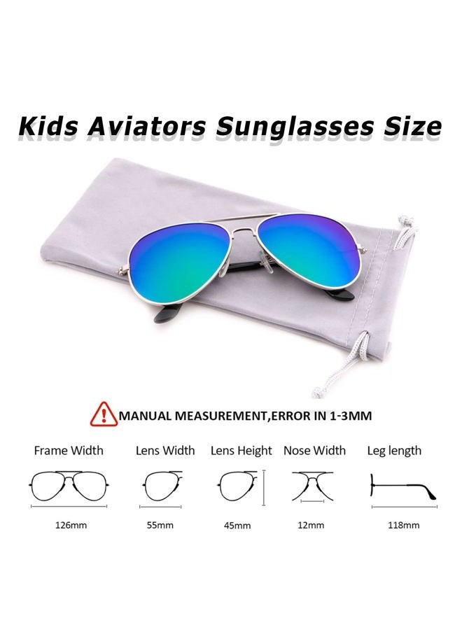 creamily Kids Aviator Sunglasses UV Protection Glasses Mirrored Lens Eyewear Age 2-9 - Image 5