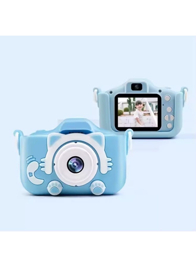 كاميرا أطفال رقمية زرقاء HD – شاشة عرض LCD، تصوير فيديو وصور، بطارية قابلة للشحن USB، تصميم متين وآمن، مناسبة للأولاد والبنات، هدية تعليمية ممتعة - Image 2