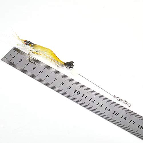 WANBY Fishing Shrimp Lures Artificial Silicone Soft Bait Set Luminous Swimbait Shrimp Fishing Lure with Hooks Fishing Tackle Freshwater/Saltwater - Image 5