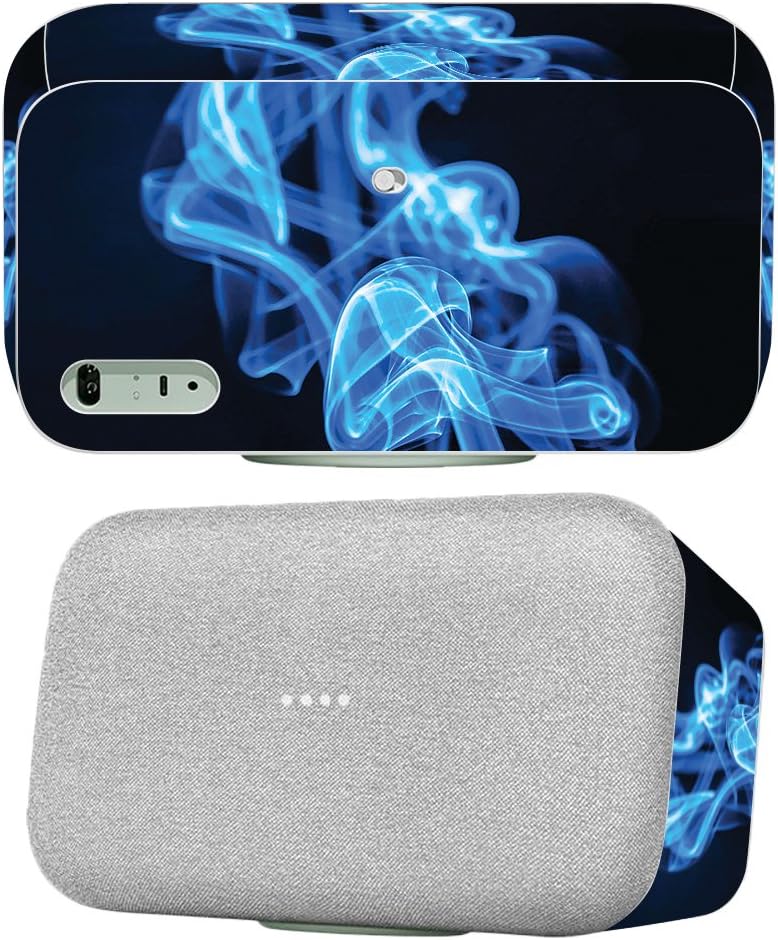 MightySkins Skin Compatible with Google Home Max - Blue Flames | Protective, Durable, and Unique Vinyl Decal wrap Cover | Easy to Apply, Remove, and Change Styles | Made in The USA
