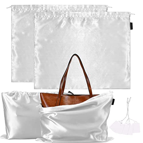 feichanghao 2 PCS Dust Cover Storage Bags Silk Dustproof Drawstring Bag storage pouch Satin Bags for Packaging Handbags, Purses, Shoes Boots Home Storage Bags - Image 1