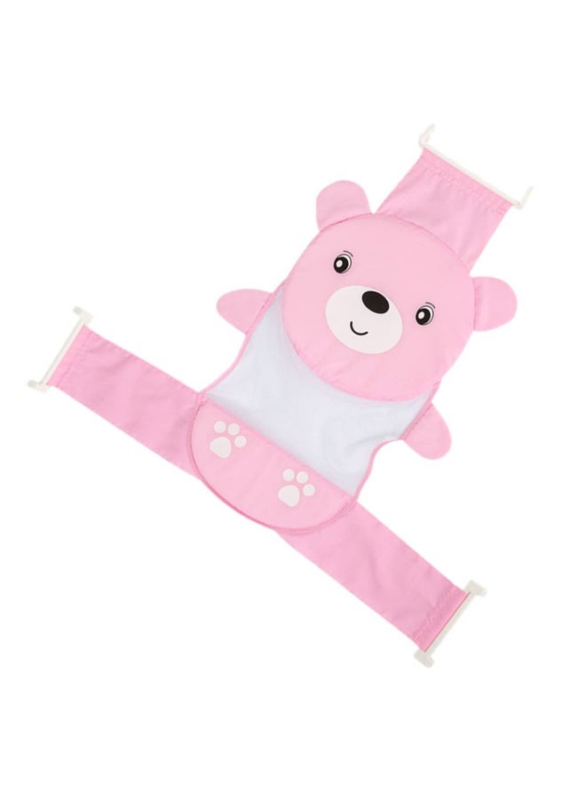 Meetion Baby Bath Tub Support Anti-Slip Soft Net Bathtub Bear Bather Sling Shower Mesh Bathing Cradle Cute Bear Bather (Pink) - Image 1