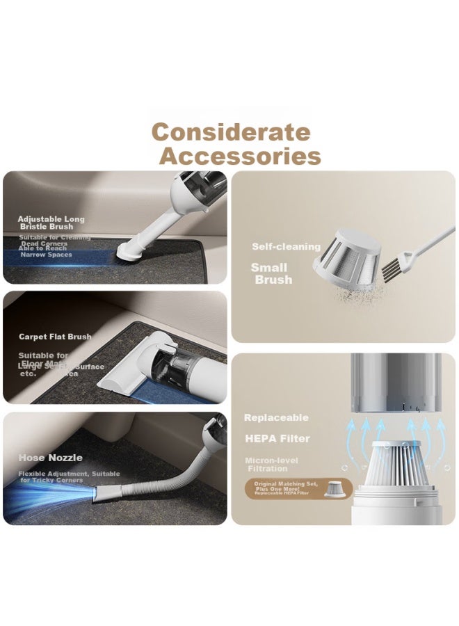 JD.com Jd Original Car Vacuum Cleaner, Handheld Wireless High Suction Power, Long-lasting Battery Life With Blowing And Suction Functions, For Car, Home, Desktop, Window Sill, Pet Hair Cleaning And Dust Removal, Mini Portable Handheld Vacuum - Image 3