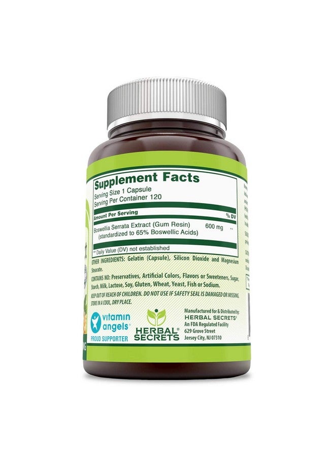 Herbal Secrets Boswellia Serrata Extract (65% Boswellic Acids) 600 Mg 120 Capsules Supplement Nongmo Gluten Free - Image 4
