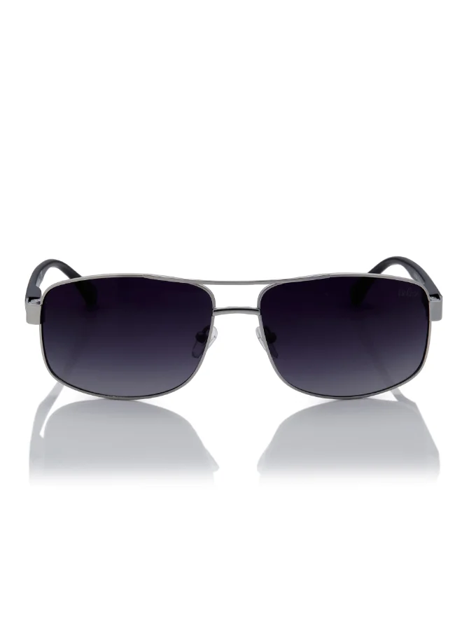 Lee Cooper Polarized Sunglasses Silver Frame Gradient Grey Mirror Lens 64mm  - LC1203C02