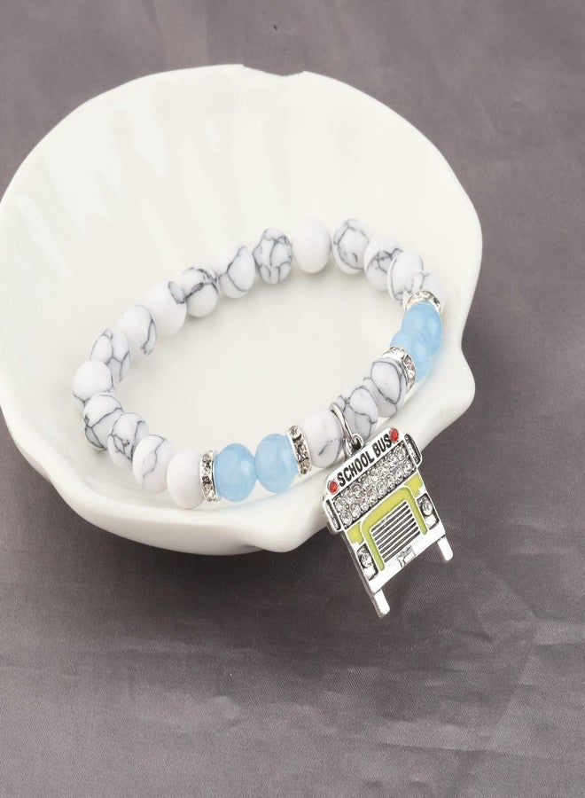 MYOSPARK School Bus Charm Bracelet Bus Driver Thank You Gift School Bus Driver Jewelry Retirement Gifts End of the School Year Gift (School Bus BR) - Image 5