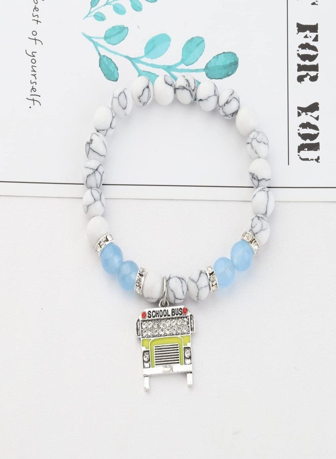 MYOSPARK School Bus Charm Bracelet Bus Driver Thank You Gift School Bus Driver Jewelry Retirement Gifts End of the School Year Gift (School Bus BR) - Image 4