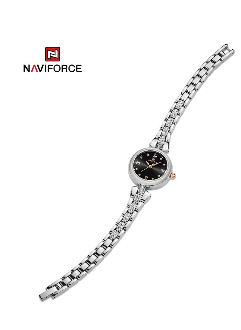 NAVIFORCE - Elegant and Timeless Silver Analog Wrist Watch with Crystal Accents and Stylish Bracelet Design - Image 1