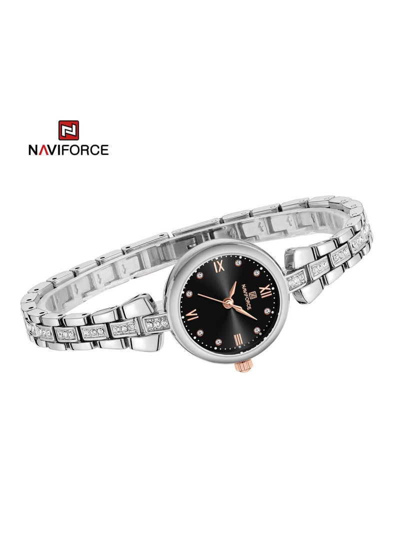 NAVIFORCE - Elegant and Timeless Silver Analog Wrist Watch with Crystal Accents and Stylish Bracelet Design - Image 1
