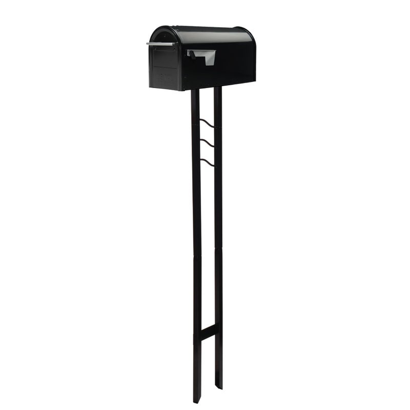 Architectural Mailboxes Franklin WeatherResistant Steel Metal Mail Box for Outside with Post Black Medium Curbside Mailbox USPS Approved for Residential Delivery