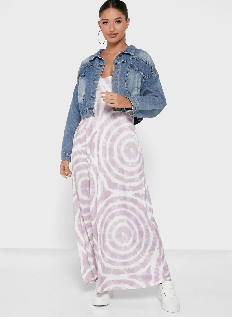 Ginger Dress With Circular Print