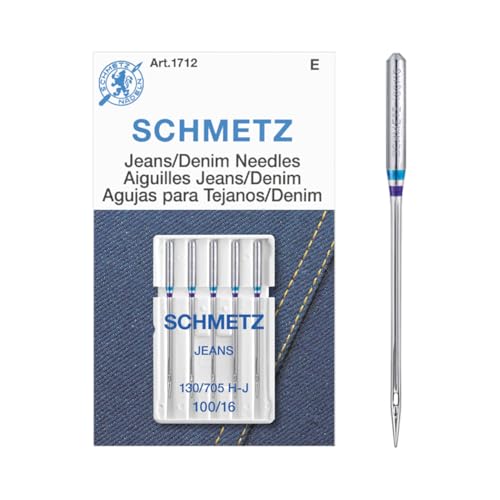 SCHMETZ Jean & Denim Sewing Machine Needles - Precision Needles for Heavy Fabric, Size 100/16, 5-Needle Cards, Pack of 5 - Image 3