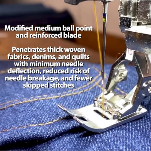 SCHMETZ Jean & Denim Sewing Machine Needles - Precision Needles for Heavy Fabric, Size 100/16, 5-Needle Cards, Pack of 5 - Image 4