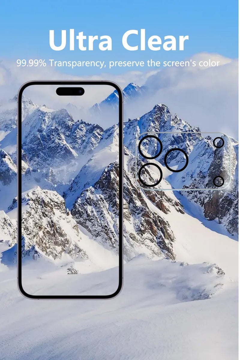 CLPURE 2 in 1 Screen Protector for iPhone 17 Pro + Camera Lens Protector ,Full Coverage, 9H Hardness, Bubble Free - Image 5
