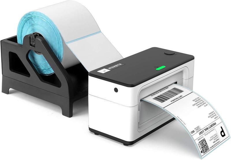 MUNBYN Label Holder for Rolls and Fan-Fold Labels, Thermal Sticker Roll Holder for Desktop Thermal Printer Shipping Supplies Industrial Paper, Black - Image 3