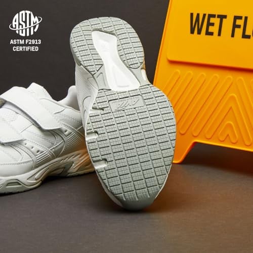 Avia Avi-Union II Strap Non Slip Shoes for Women – Comfort Women's Restaurant, Work & Safety Footwear - White/Chrome Silver, 8 Wide - Image 5