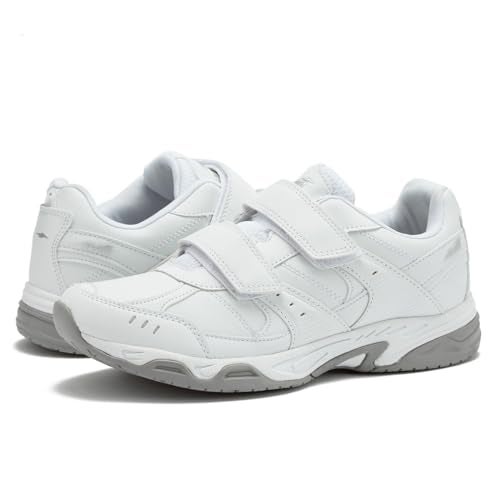 Avia Avi-Union II Strap Non Slip Shoes for Women – Comfort Women's Restaurant, Work & Safety Footwear - White/Chrome Silver, 8 Wide - Image 1