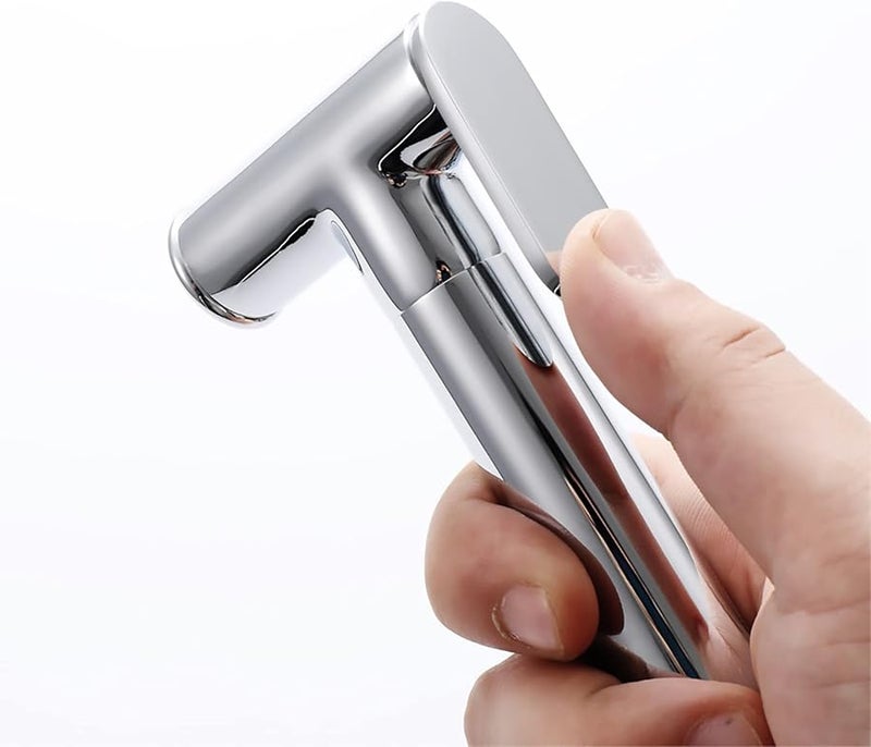 مرشة بيديت محمولة عالية الضغط طقم مرشة مرحاض للحفاضات القماشية والحيوانات الأليجة كروم - Image 5