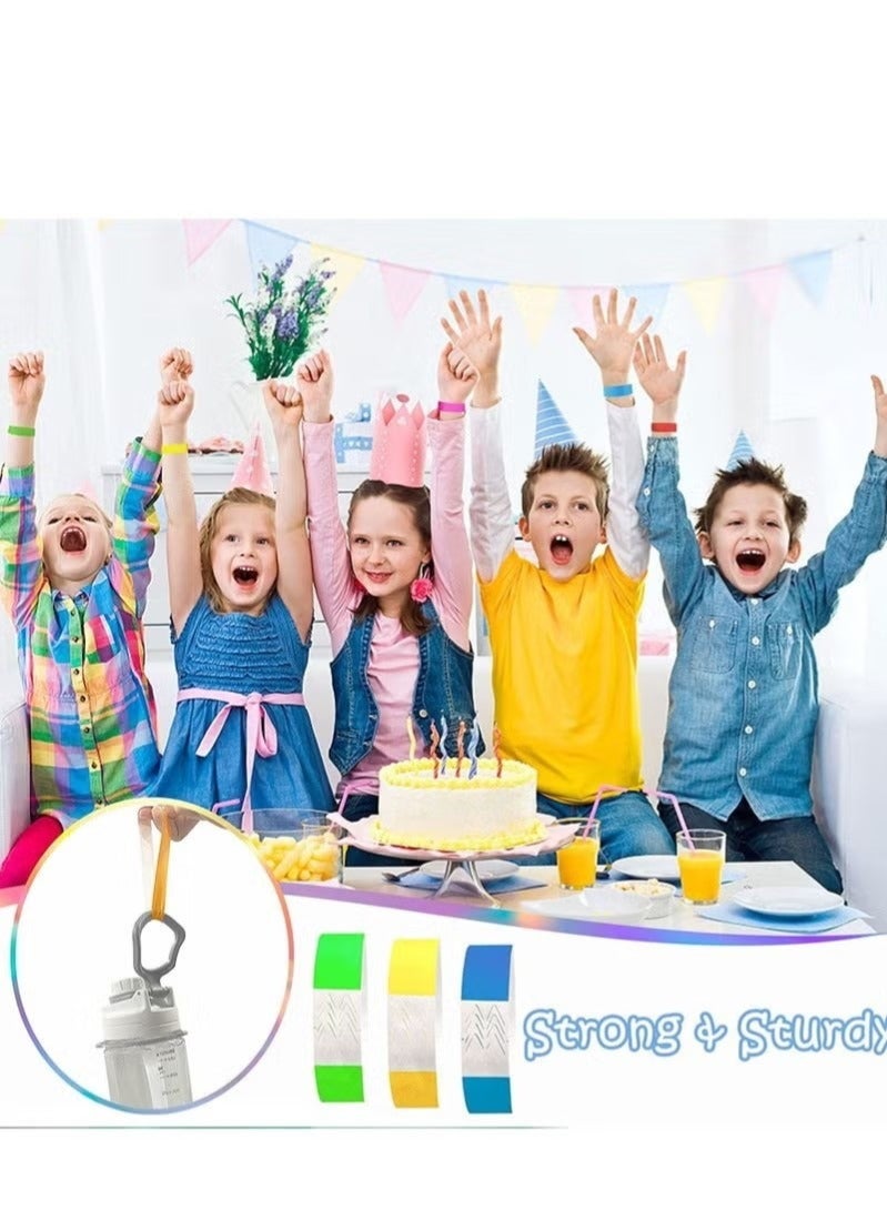 أساور معصم للفعاليات، ورق ملون، ١٠٠ قطعة، ٢٥ سم، مدخل مخصص، نيون، للحفلات الأمنية والمهرجانات، ٥ ألوان. - Image 5