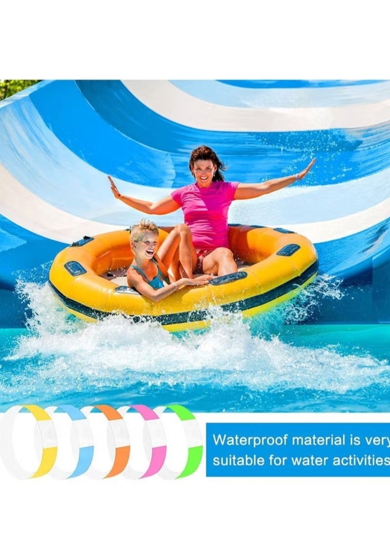 أساور معصم للفعاليات، ورق ملون، ١٠٠ قطعة، ٢٥ سم، مدخل مخصص، نيون، للحفلات الأمنية والمهرجانات، ٥ ألوان. - Image 2