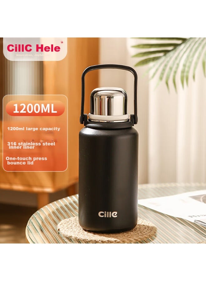 Cille Large Capacity Insulated Water Bottle, High-capacity Outdoor Sports Portable Cup, 316 Stainless Steel Large Business Tea Mug For Men And Women - Image 5
