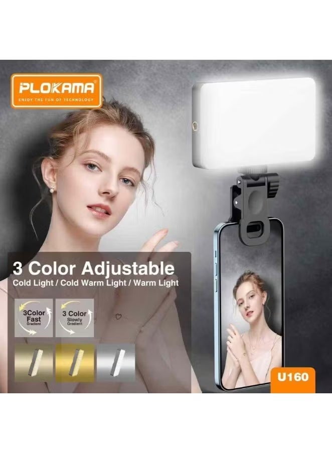 Plokama U160 Selfie Flash Light Portable Clip-on Mini Led Video Light Photography Light Box Clip-on Light Make Up Artist Mobile Phone Computer - Image 4