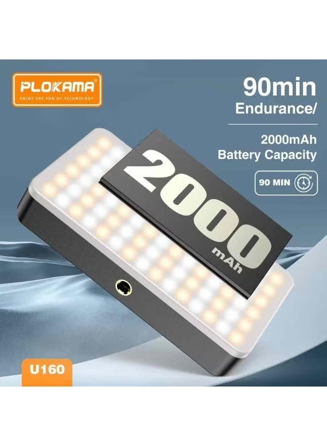 Plokama U160 Selfie Flash Light Portable Clip-on Mini Led Video Light Photography Light Box Clip-on Light Make Up Artist Mobile Phone Computer - Image 2