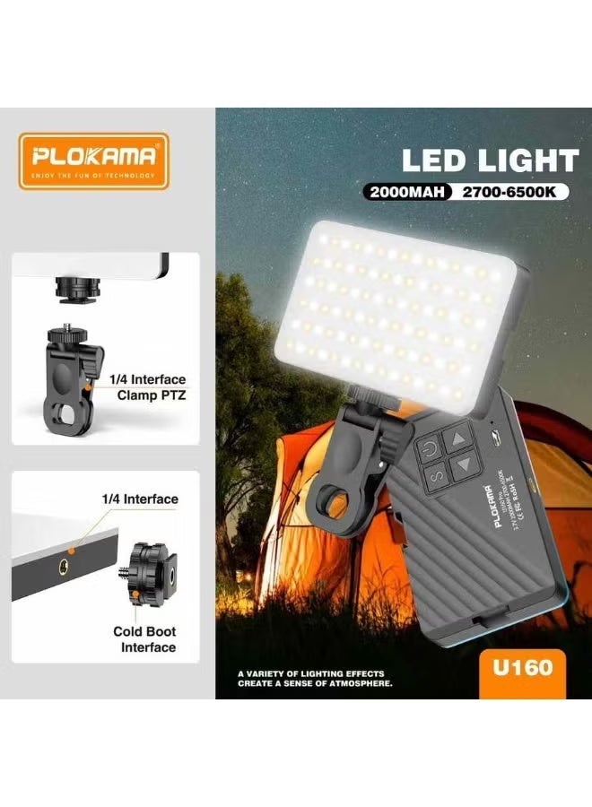 Plokama U160 Selfie Flash Light Portable Clip-on Mini Led Video Light Photography Light Box Clip-on Light Make Up Artist Mobile Phone Computer - Image 3
