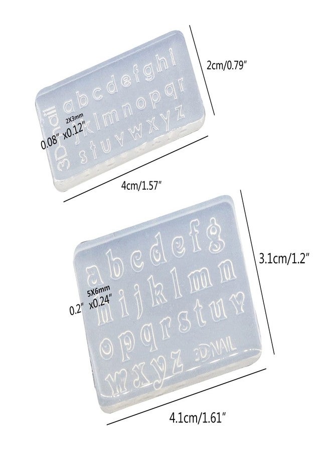 SUQIKMX 5 Pack 3D Nail Molds, Silicone Letters & Numbers Nail Art Mold - Decorative Mini Nail Silicone Mould Nail Charm Molds Making Tool - Image 2