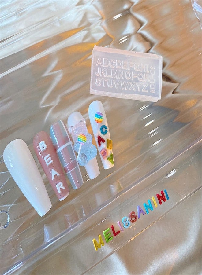 SUQIKMX 5 Pack 3D Nail Molds, Silicone Letters & Numbers Nail Art Mold - Decorative Mini Nail Silicone Mould Nail Charm Molds Making Tool - Image 5