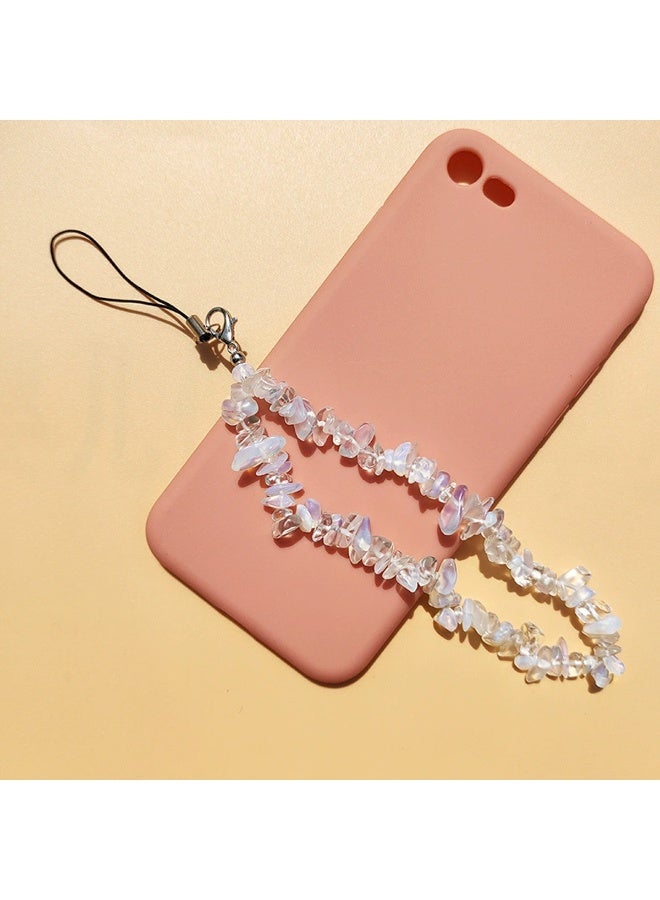 NIBEMINENT Phone Charm/ Chain Strap for Women Girls,Natural Crystal Cell Phone Case Lanyard Wrist Strap - Image 1