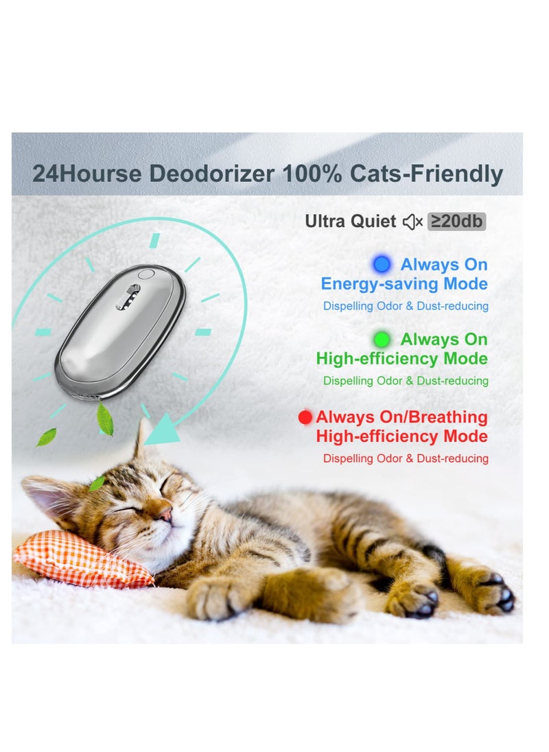 Excefore - Cat Litter Room Deodorizer, Rechargeable Unscented Smart Cat Litter Odor Eliminator, Smart Deodorization Dust-Free, 360° Monitor Functions, for All Kinds of Cat Litter Box or Small Pets Toilet - Image 1