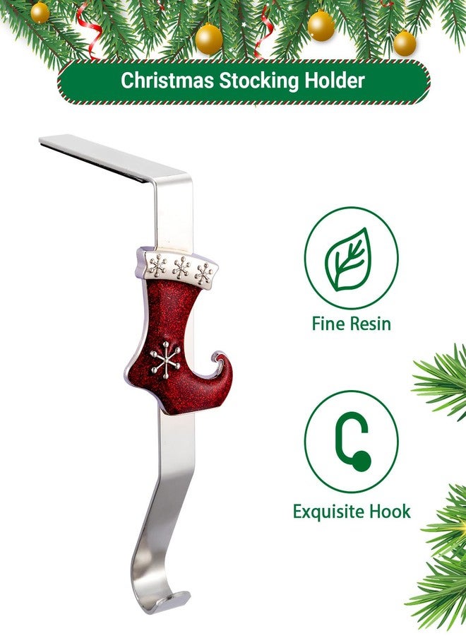 MineTom Christmas Stocking Holders for Mantles Set of 4, Colorful Stocking Hangers for Fireplaces, 4 Pack Non-Slip Stocking Hooks for Mantle, Stocking, Wreath, Hat, Gift Hook for Christmas Party Decorations - Image 5